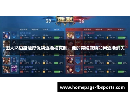 田大然边路速度优势逐渐被克制，他的突破威胁如何逐渐消失